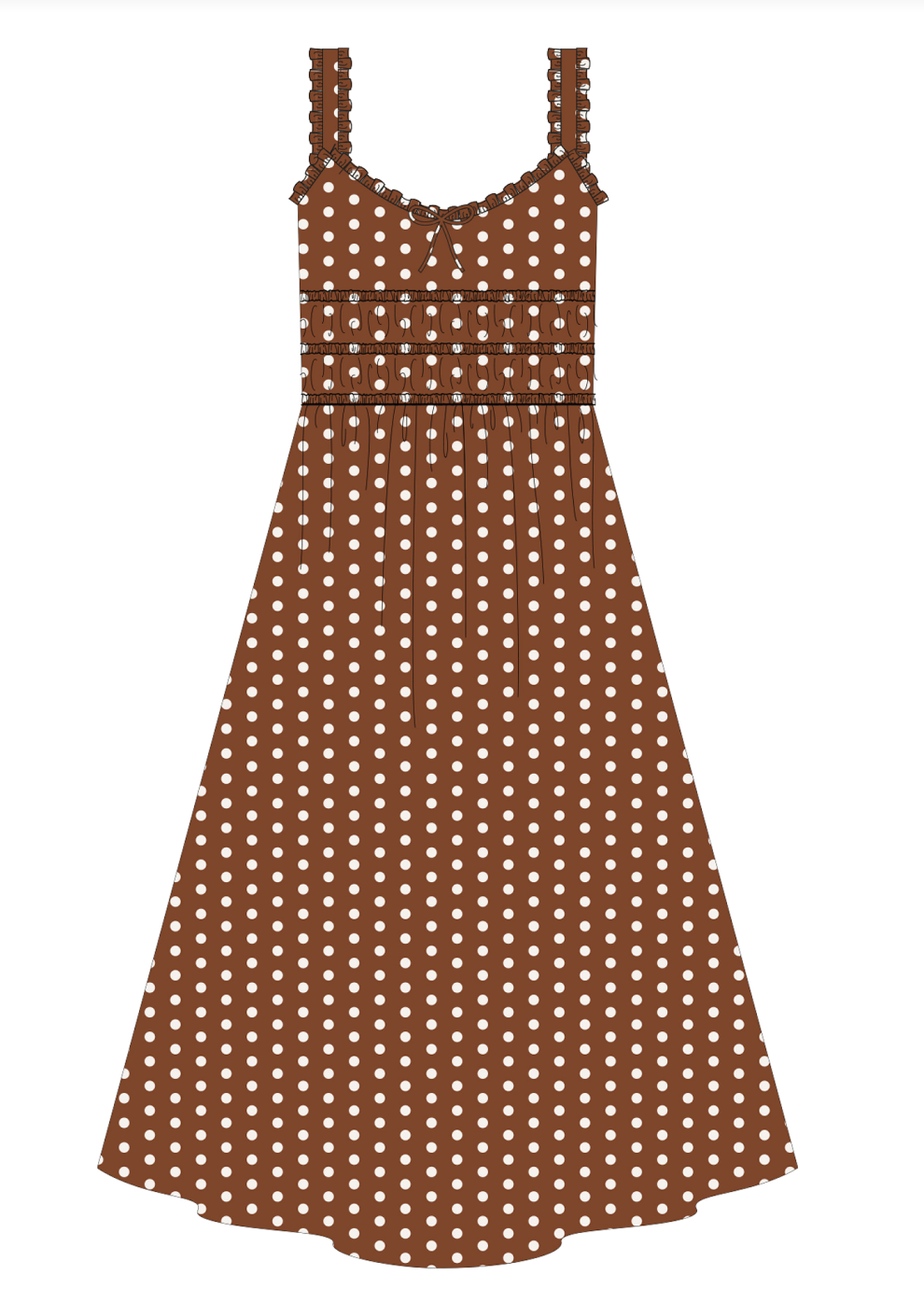 WOMEN'S JANE DRESS CHOCOLATE POLKA DOT
