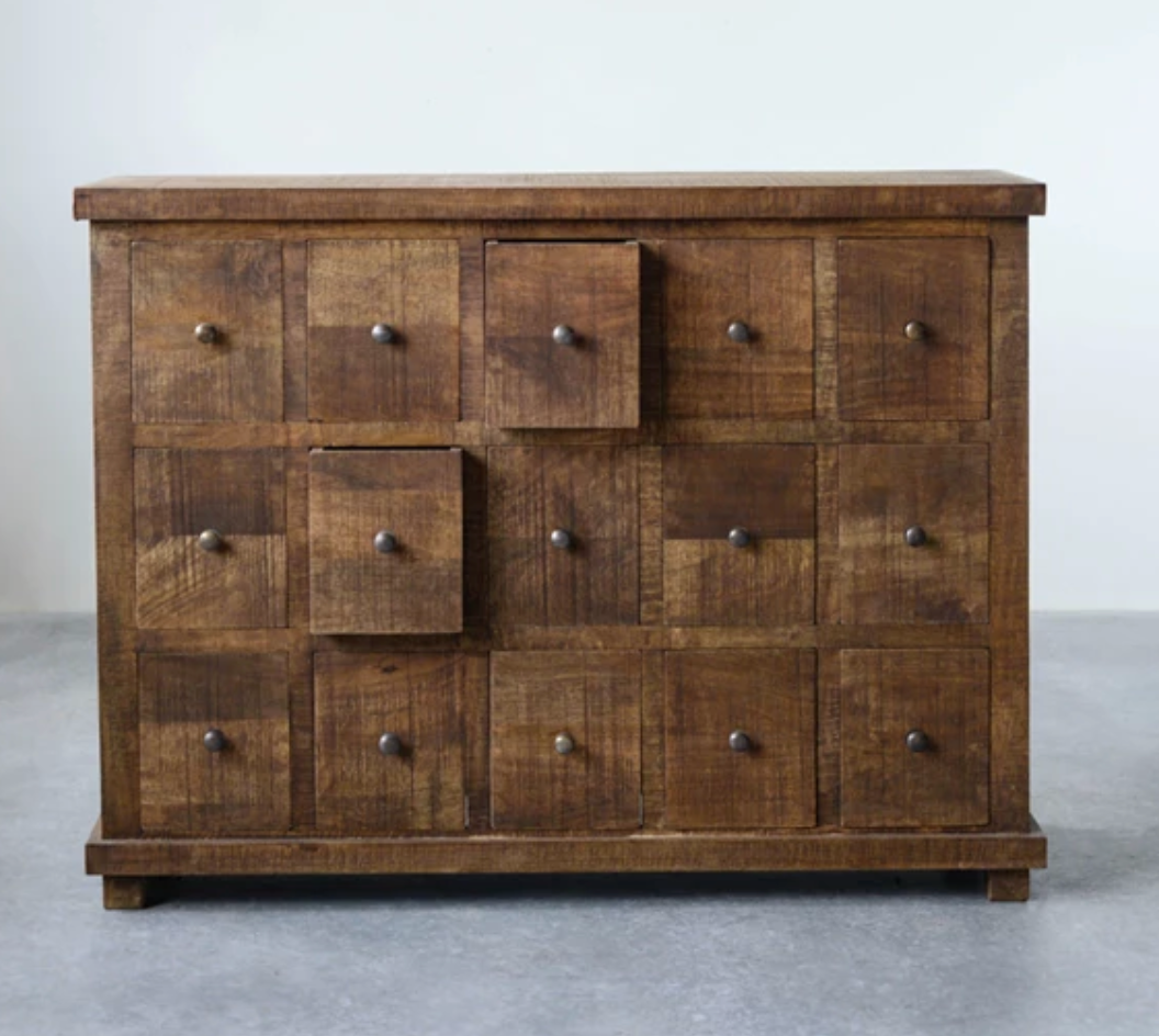 Mango Wood Cabinet with Drawers