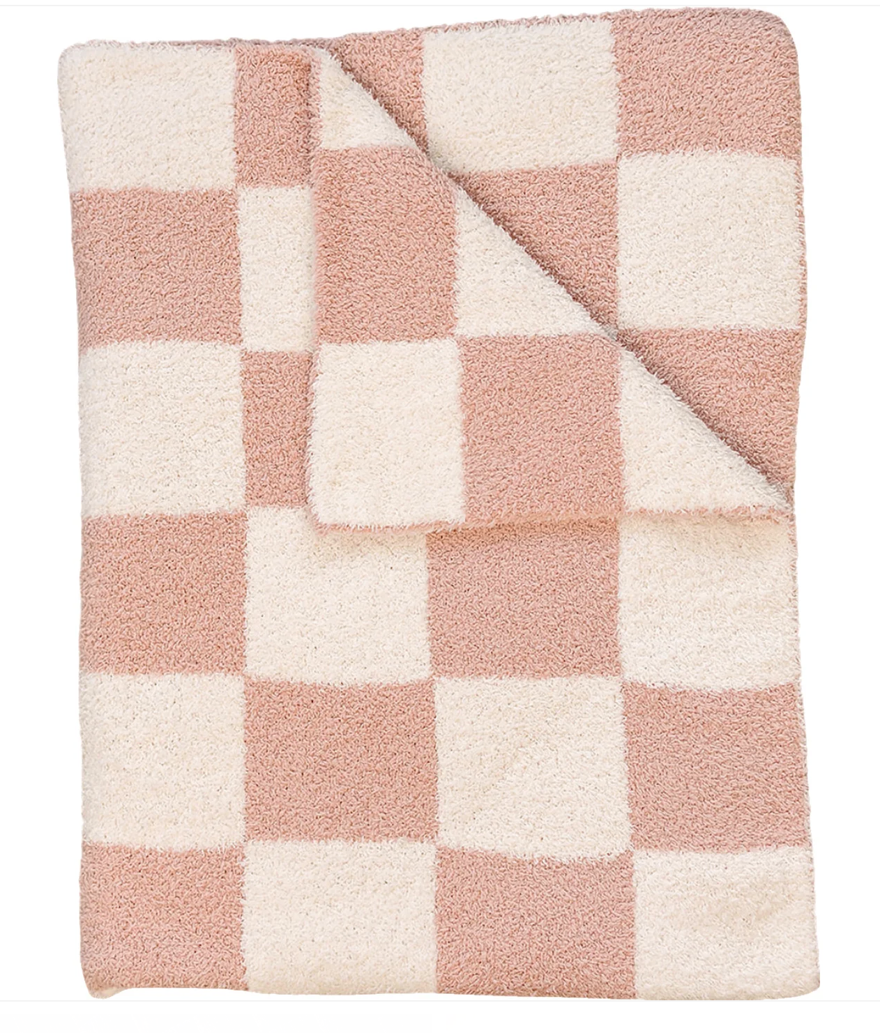 Pink Checkered Plush Lovey Blanket