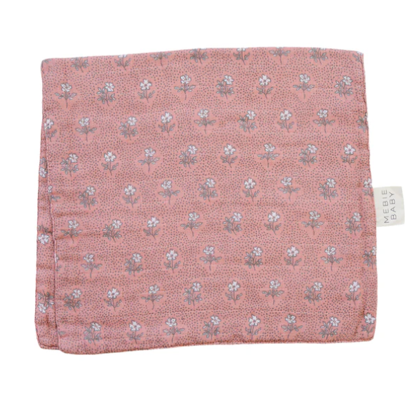 Vintage Pink Floral Muslin Burp Cloth