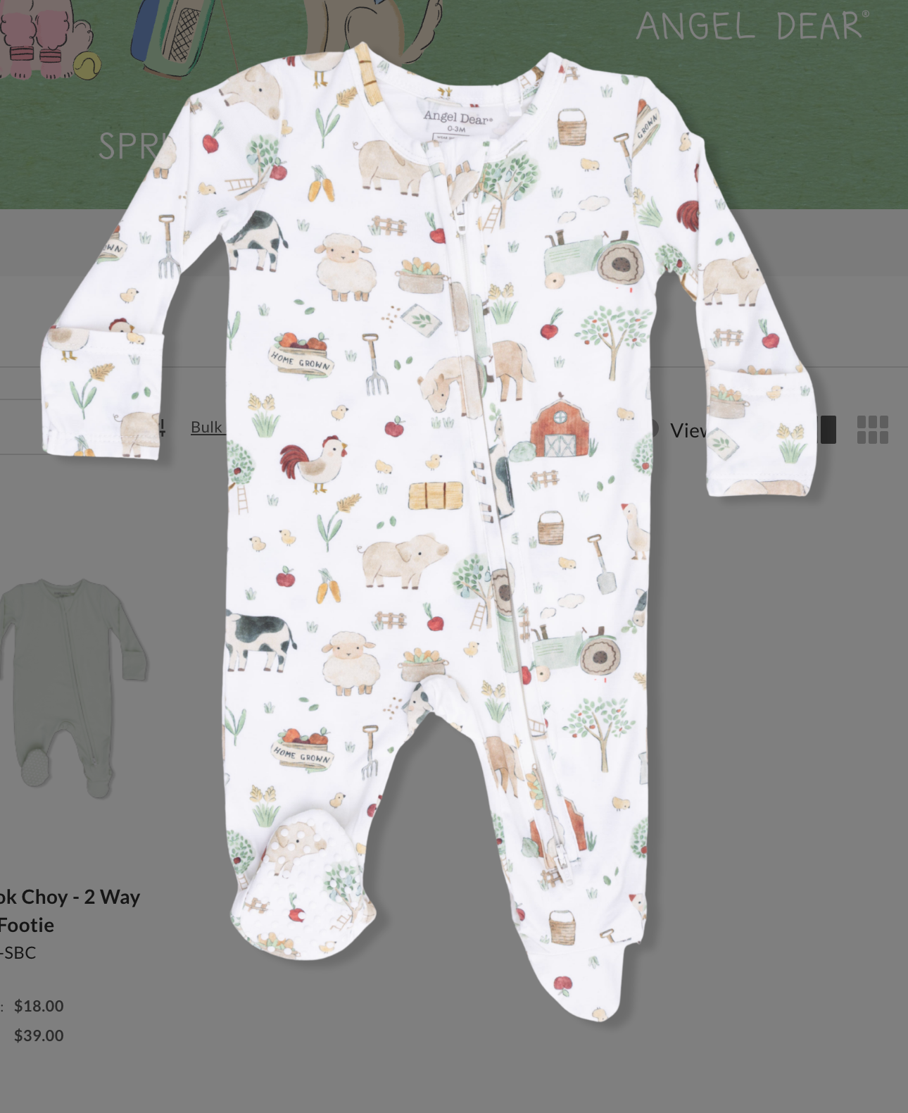 Cute Farm Animals Uni - 2 Way Zipper Footie
