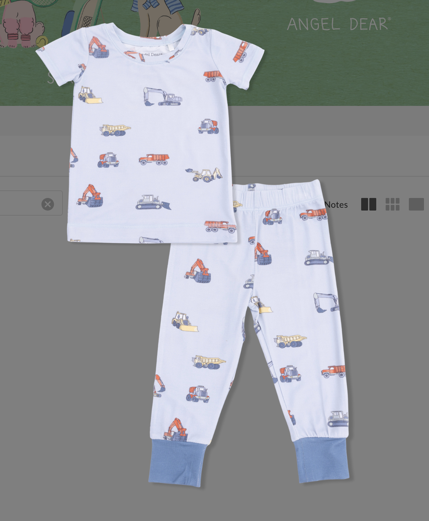 Construction Vehicles - Short Sleeve Loungewear Set