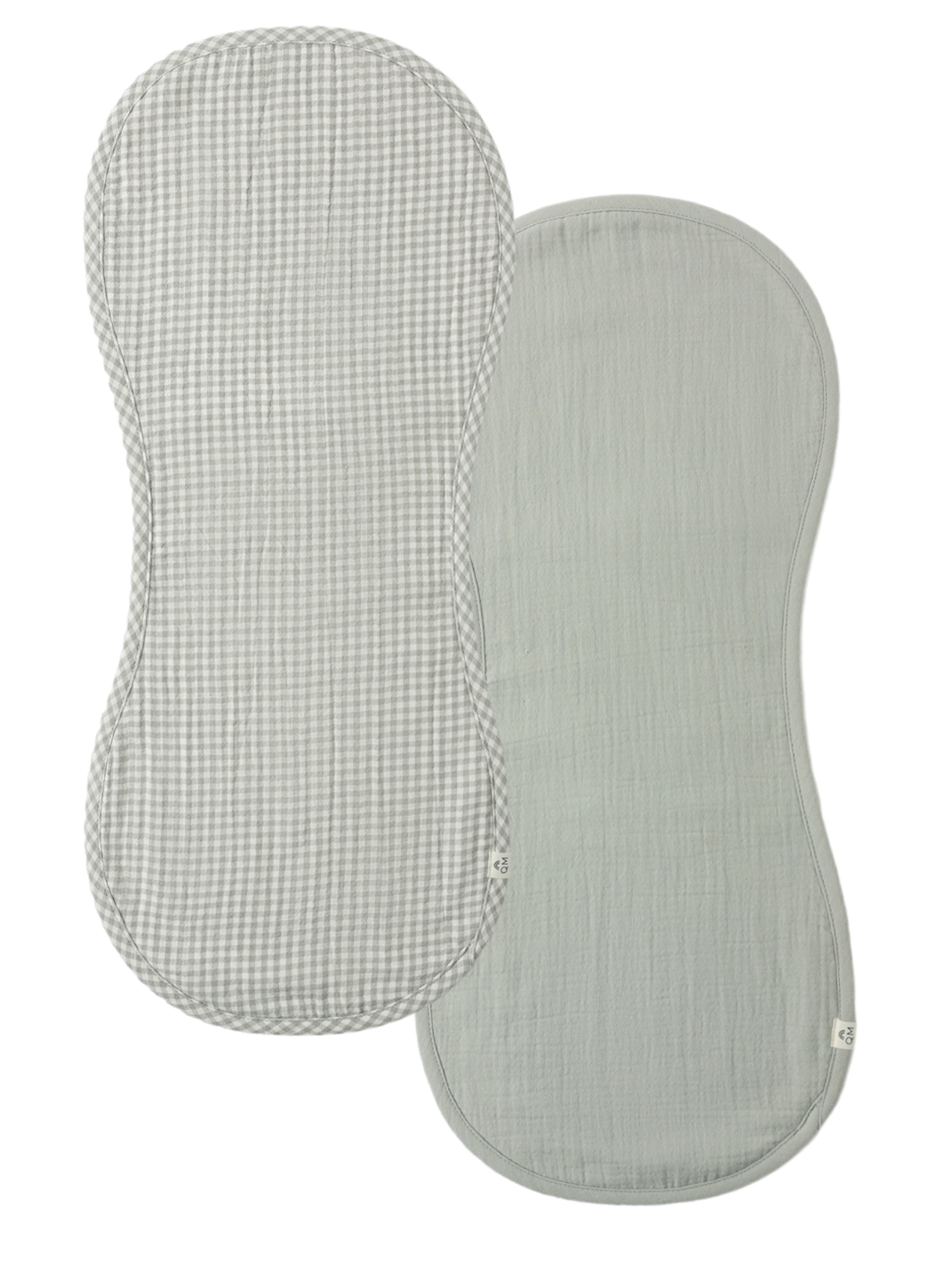 BURP CLOTH, 2 PACK SAGE GINGHAM, SAGE