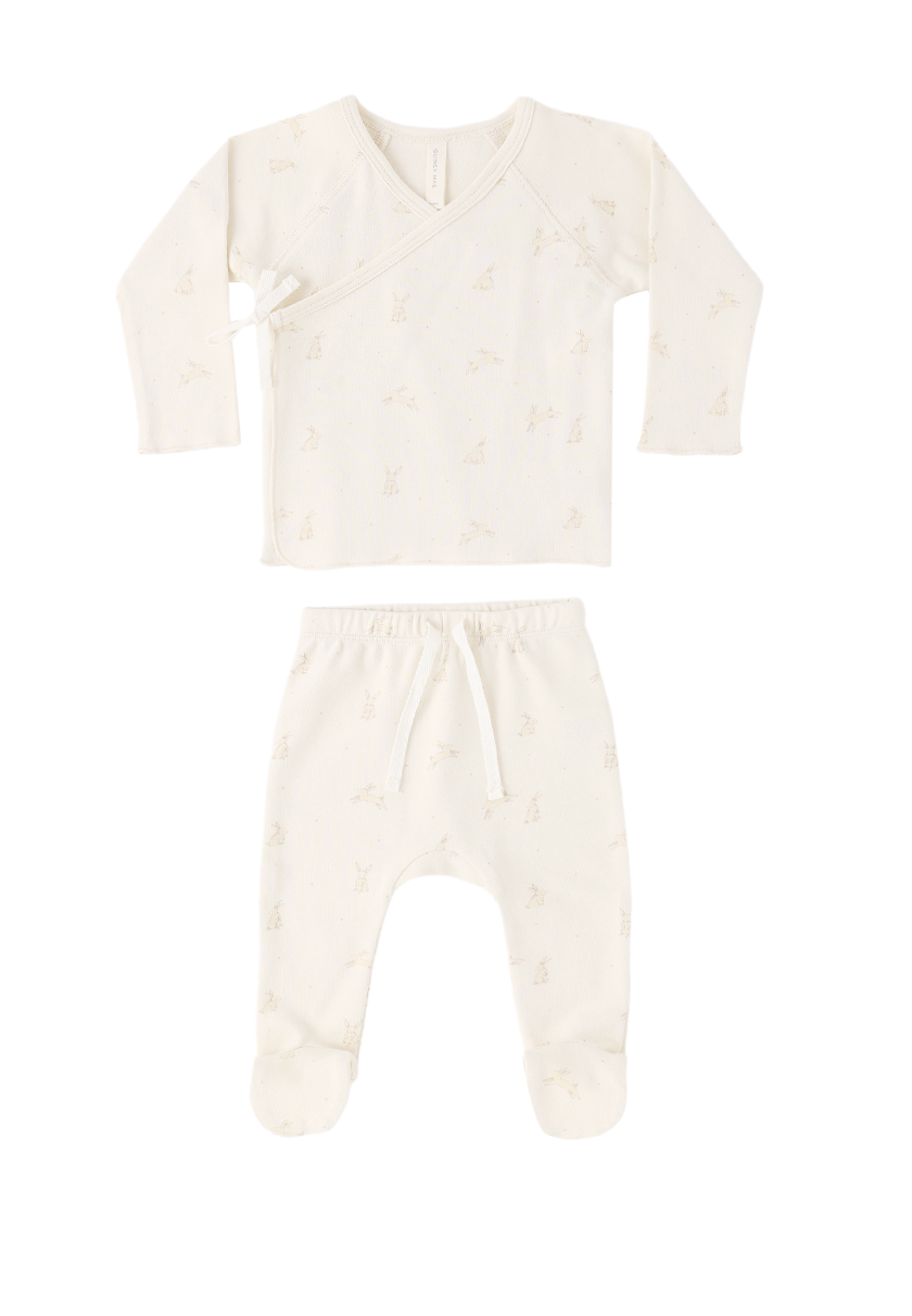 WRAP TOP + FOOTED PANT SET BUNNIES