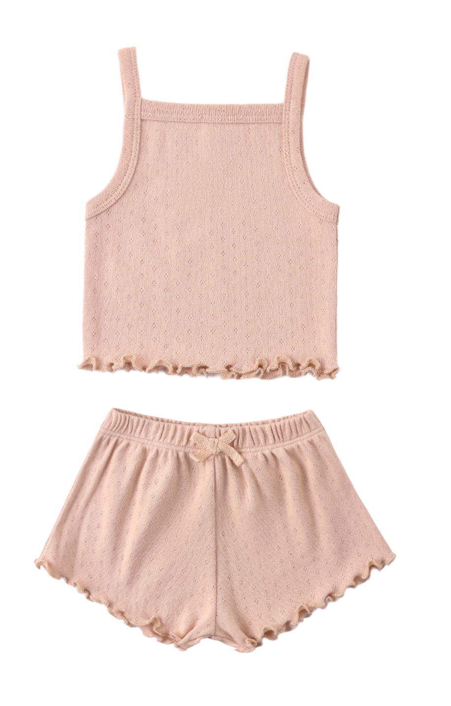 POINTELLE TANK + SHORTIE SET MELON