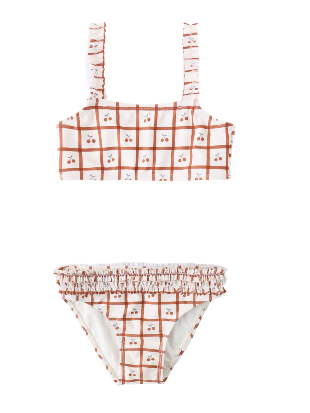 ROUCHED BIKINI CHERRY CHECK
