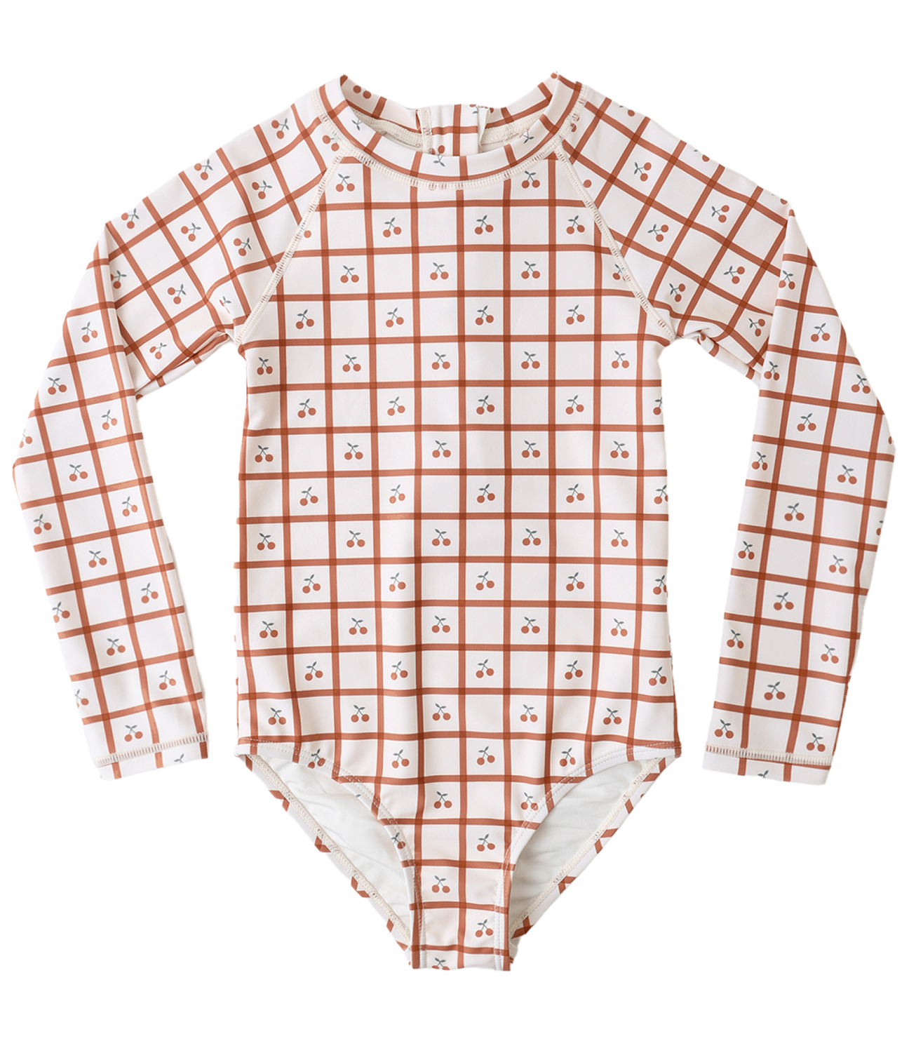 DELPHINE RASHGUARD ONE-PIECE CHERRY CHECK