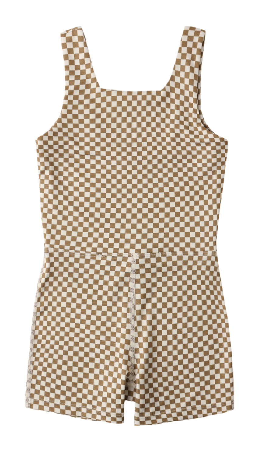 MALIBU BODYSUIT OCRE CHECK