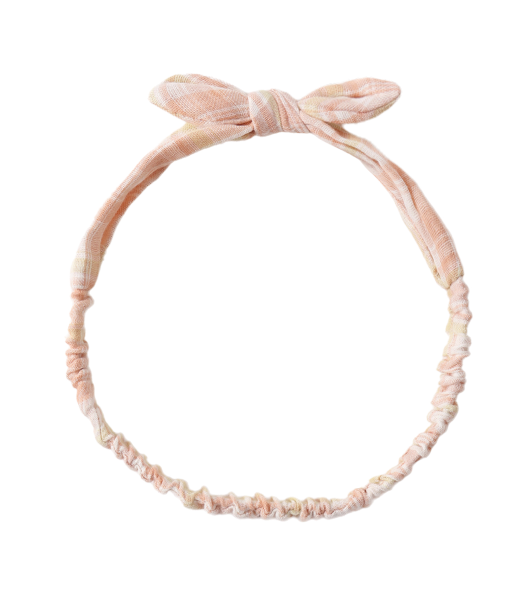 BABY BOW HEADBAND SUMMER PLAID