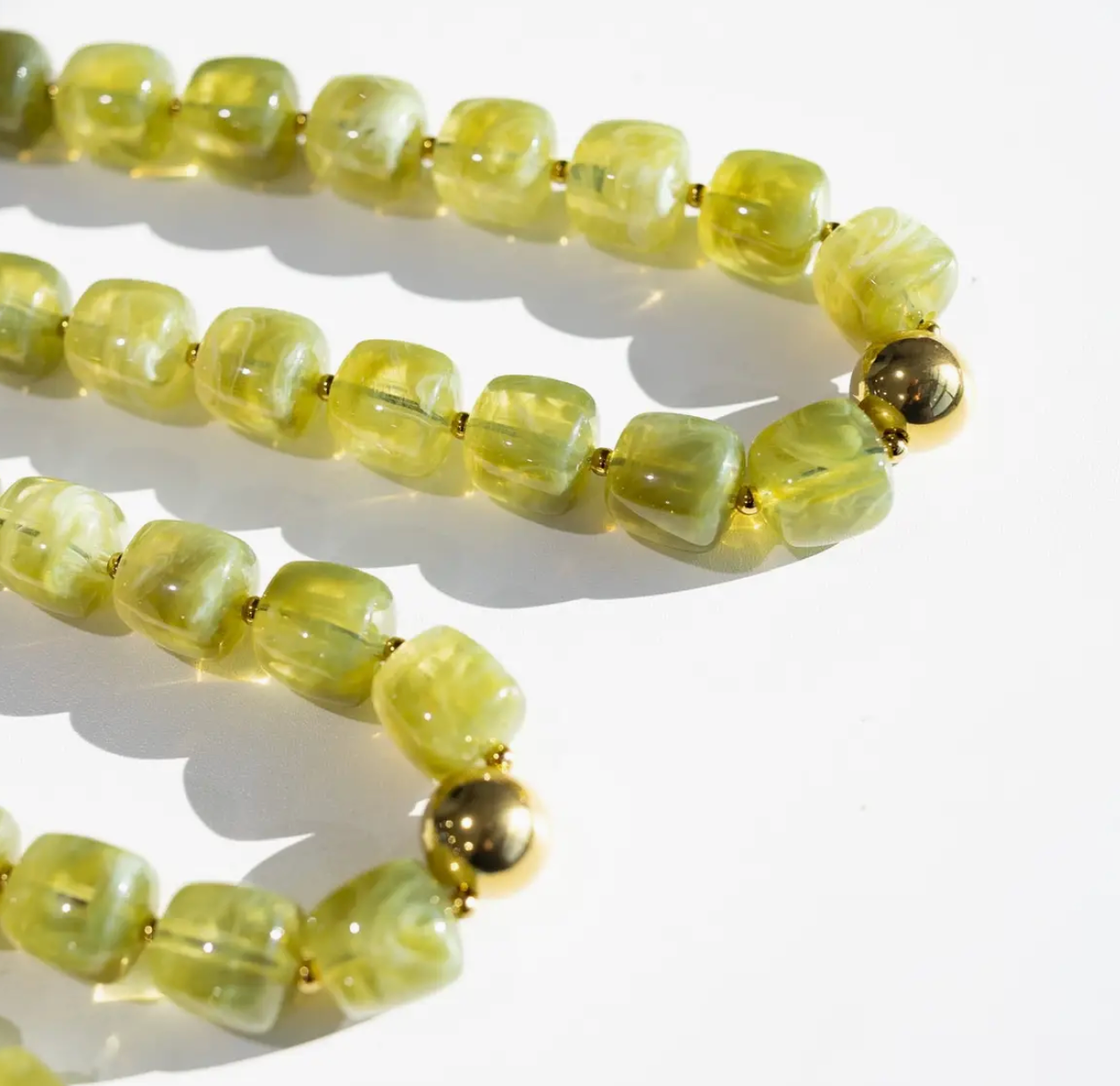 Noemi Chunky Beaded Necklace - Green