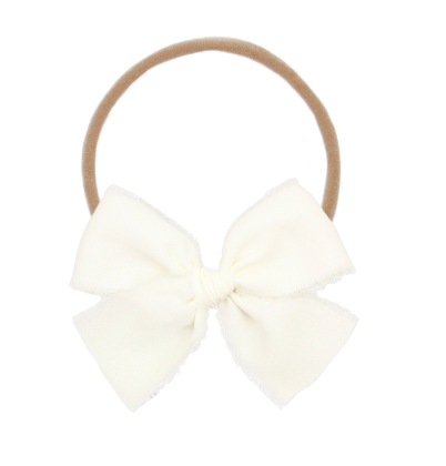 Chiffon Bow - Dove White Headband