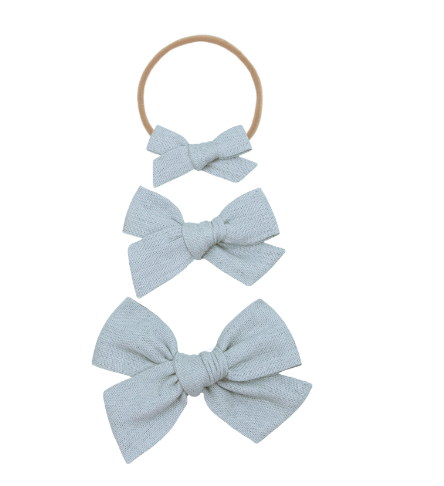 Linen Bow - Dove Headband - Large