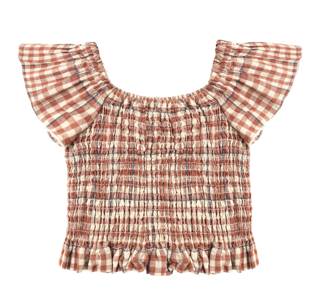 ZAYLA TOP POPPY GINGHAM