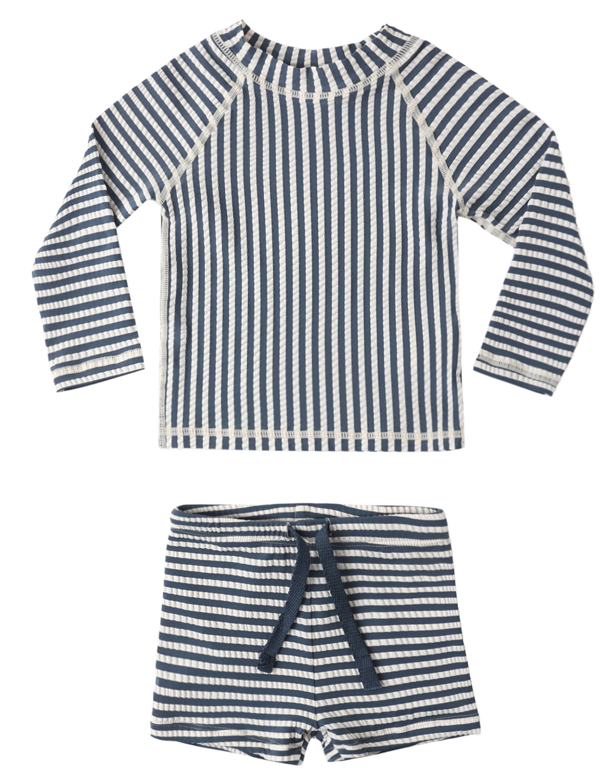 BOYS RASHGUARD SET NAVY STRIPE