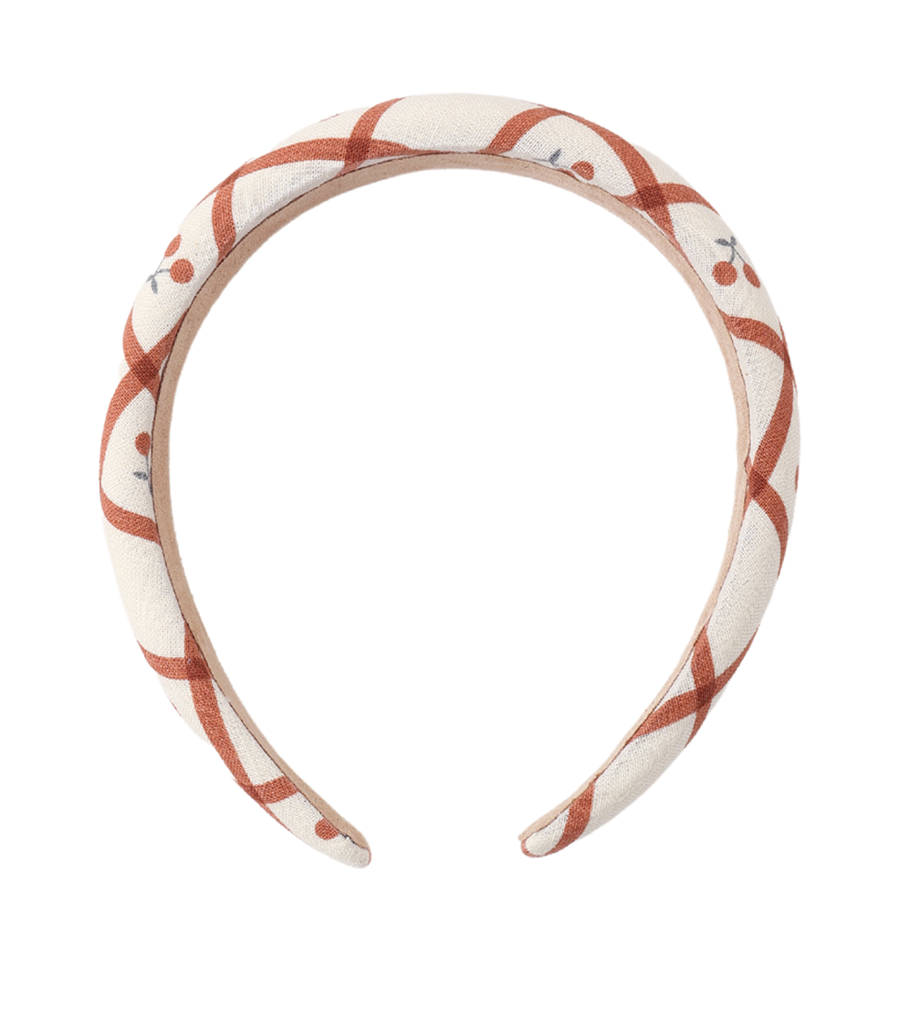 PADDED HEADBAND CHERRY CHECK