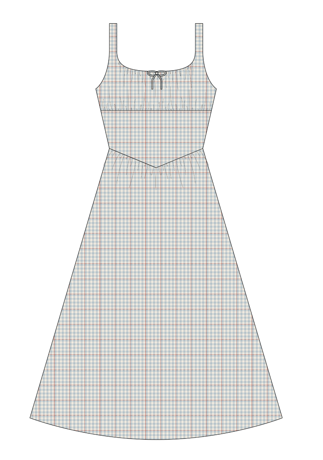 WOMEN'S PRIMROSE MAXI DRESS LIGHT BLUE PLAID