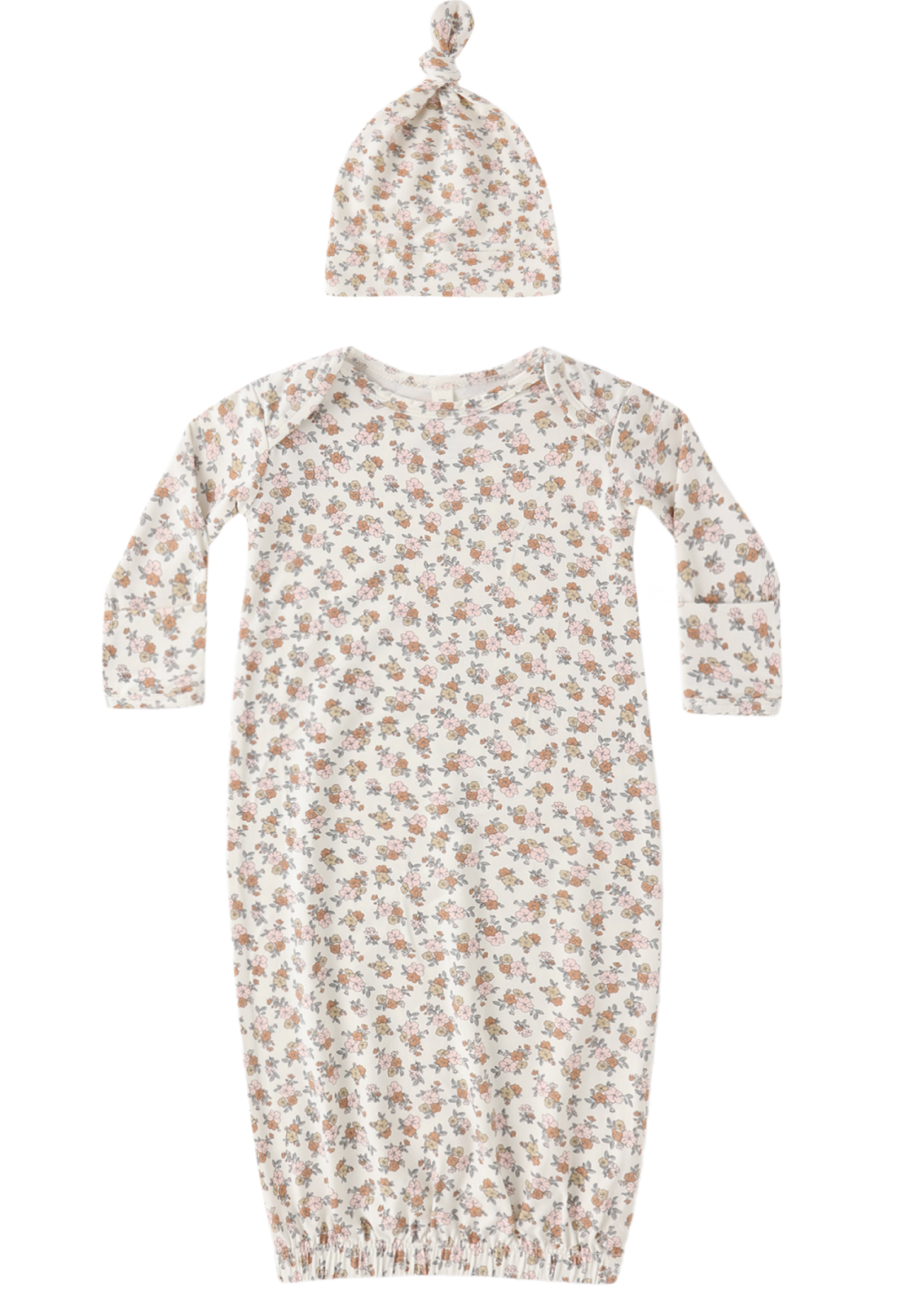 BAMBOO BABY GOWN + HAT SET WILDFLOWER