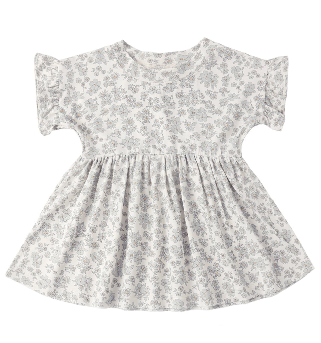 BAMBOO BABYDOLL DRESS BLUE FLORAL