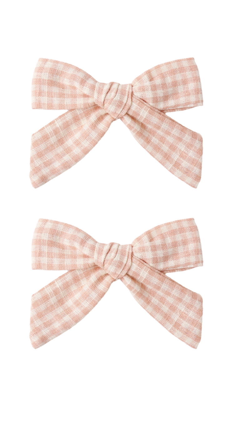 BOWS, SET OF 2 PETAL GINGHAM