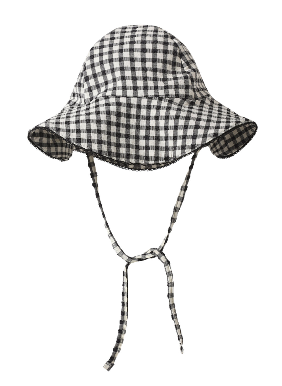 SWIM HAT BLACK GINGHAM