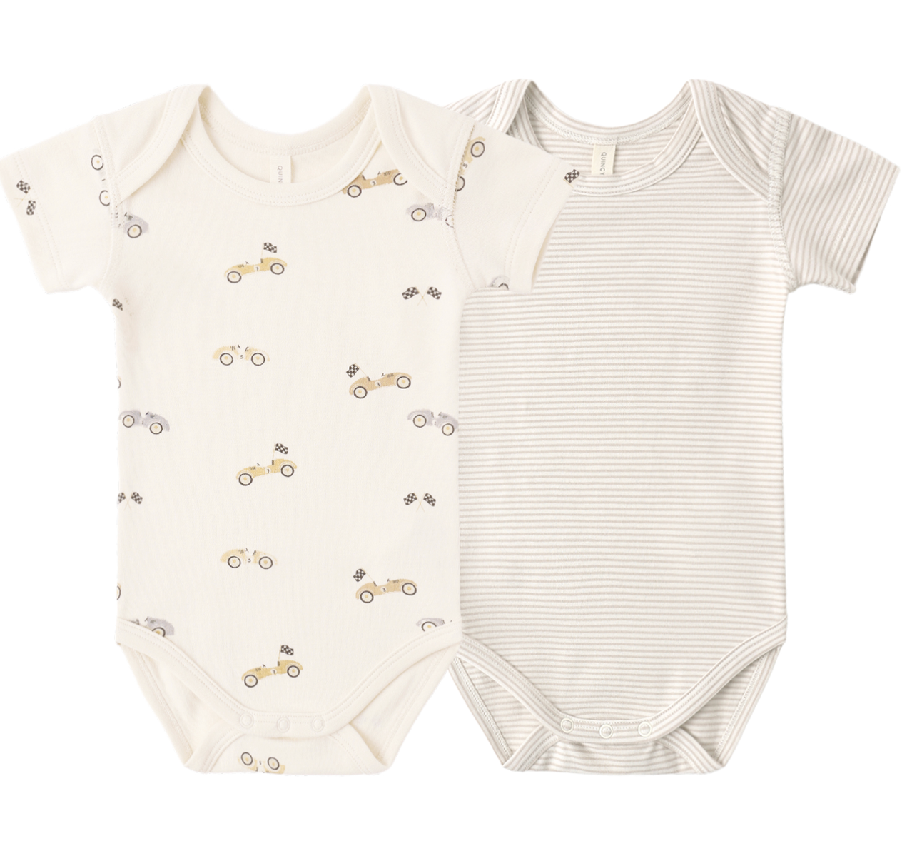 SHORT SLEEVE BODYSUIT PACK RACE CAR, OAT MICRO STRIPE