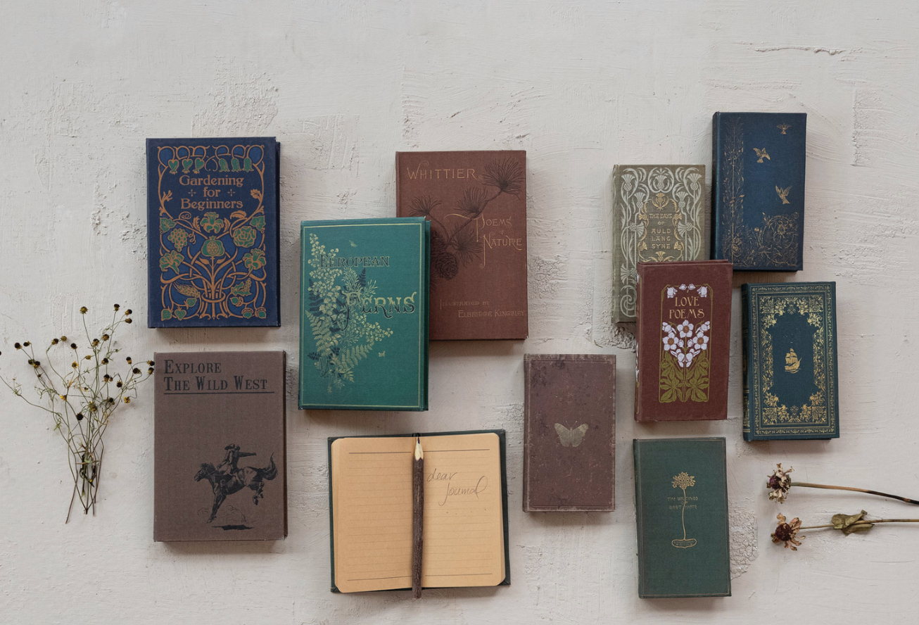 Paper Notebook with Book Design & 176 Ruled Pages, 6 Styles