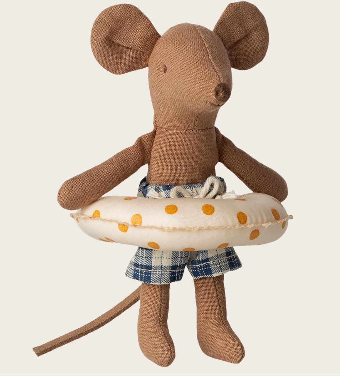 Beach mouse with float, Little brother - Yellow dots