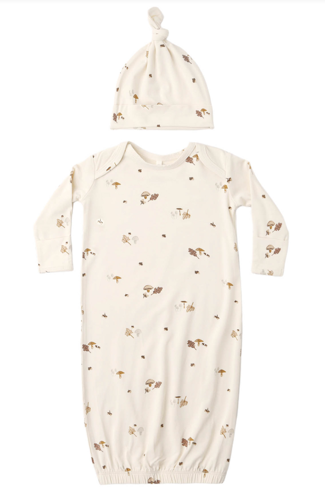 BAMBOO BABY GOWN + HAT SET WOODLAND