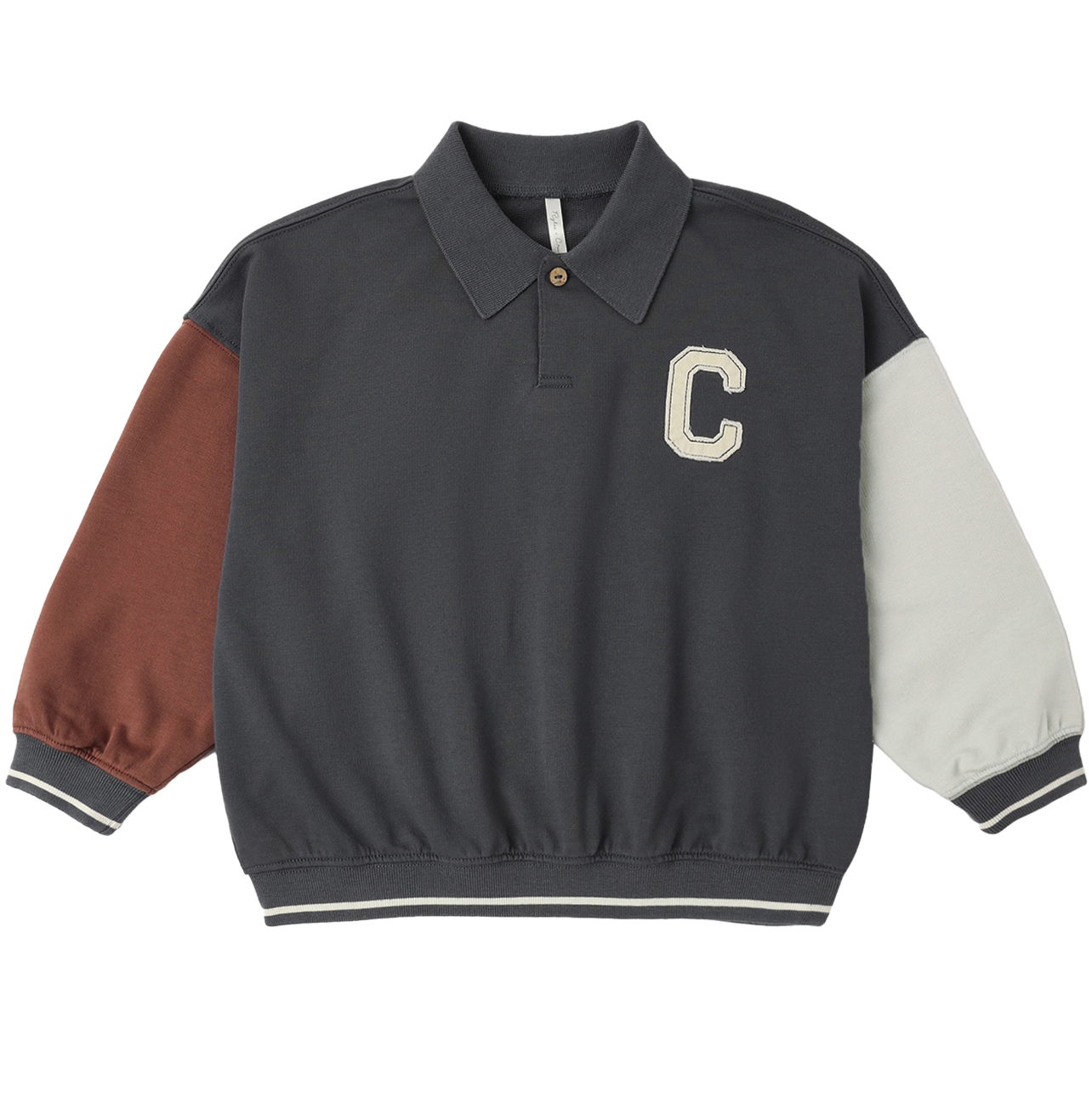 COLLARED SWEATSHIRT COLOR BLOCK