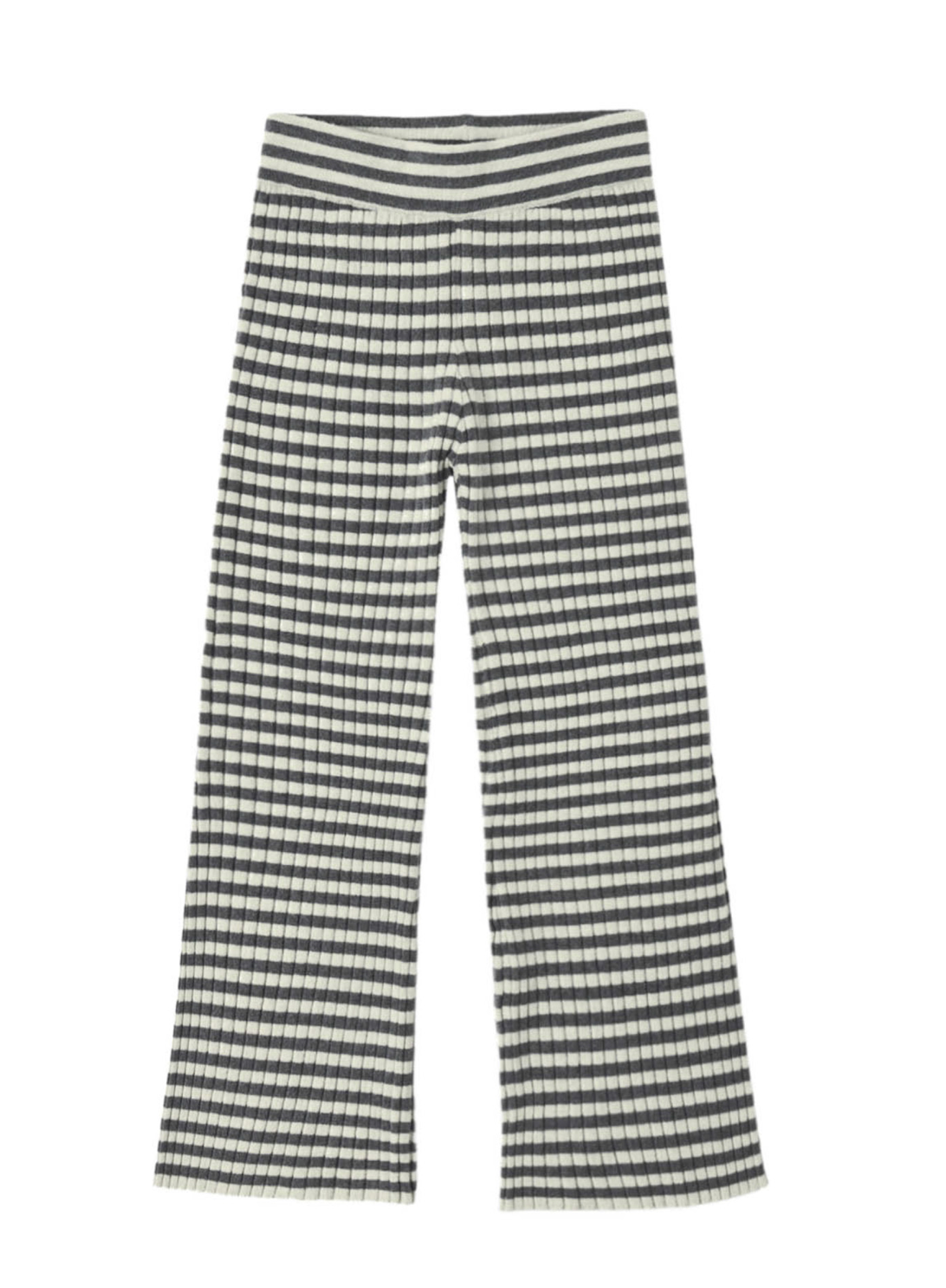 FLARE RIB KNIT PANT MIDNIGHT STRIPE