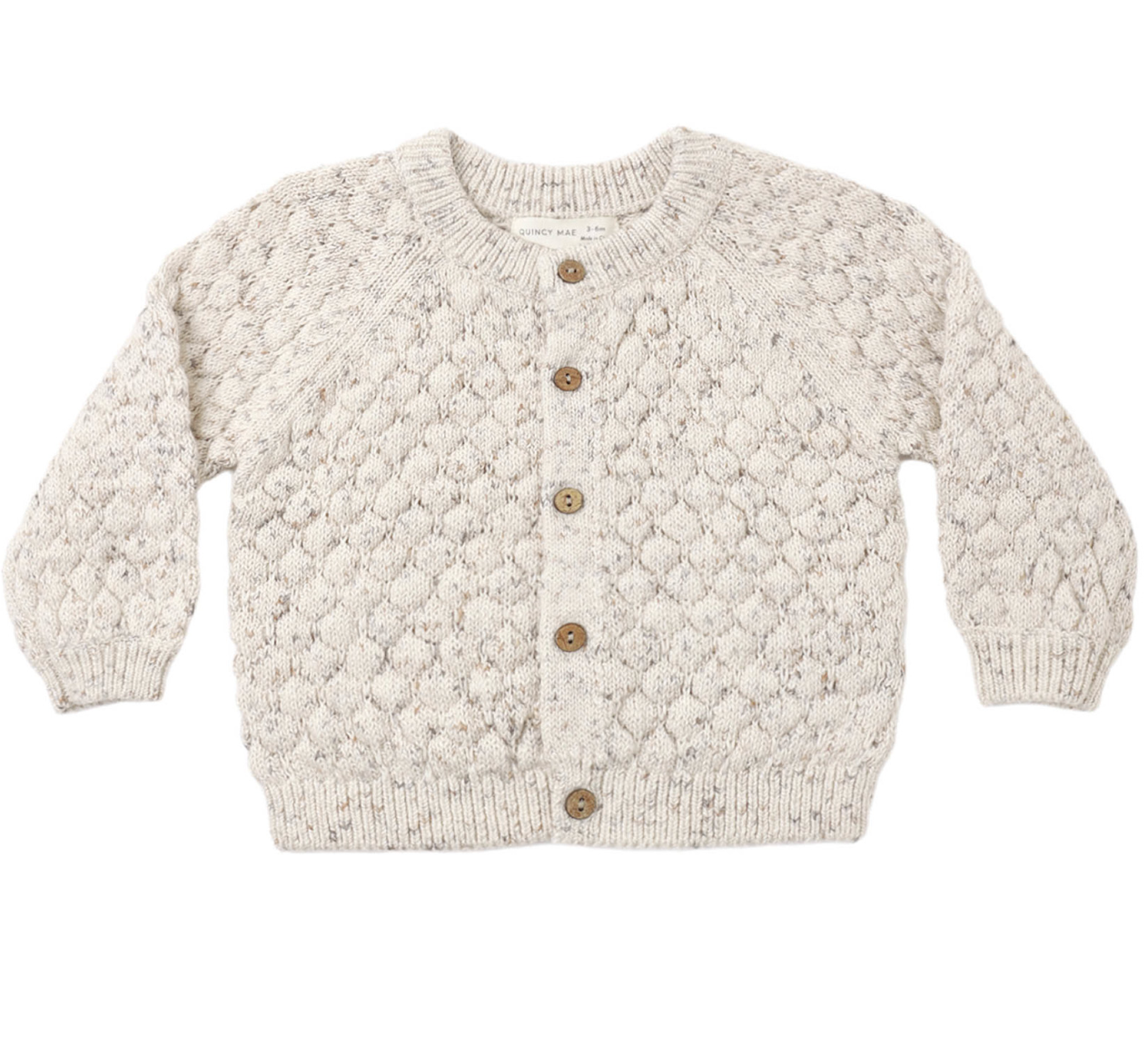 BUBBLE KNIT CARDIGAN NATURAL CONFETTI