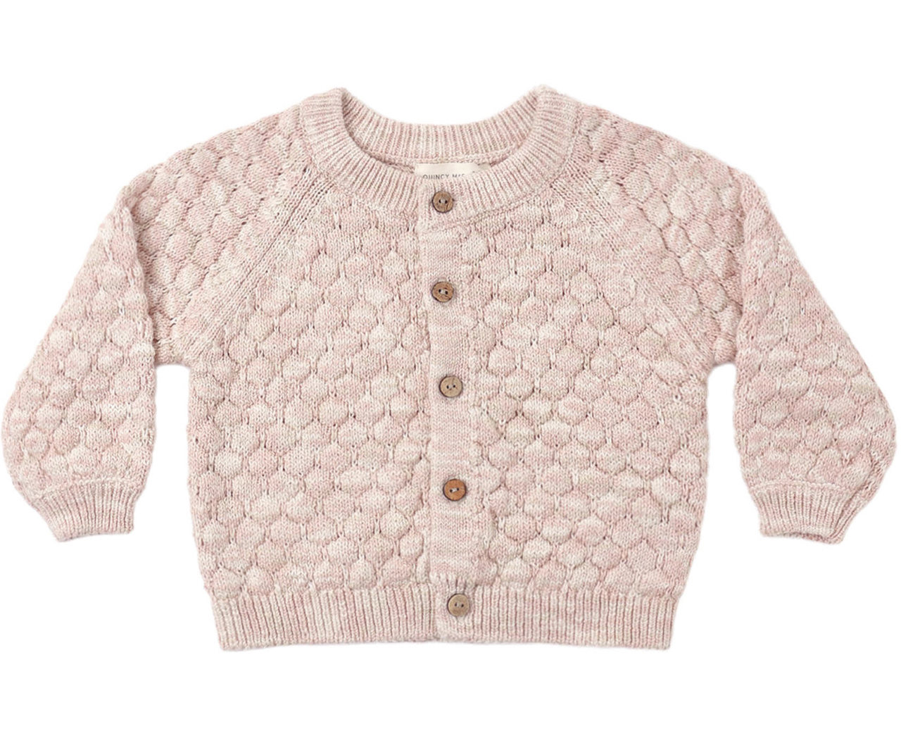 BUBBLE KNIT CARDIGAN DUSTY ROSE SPECKLE