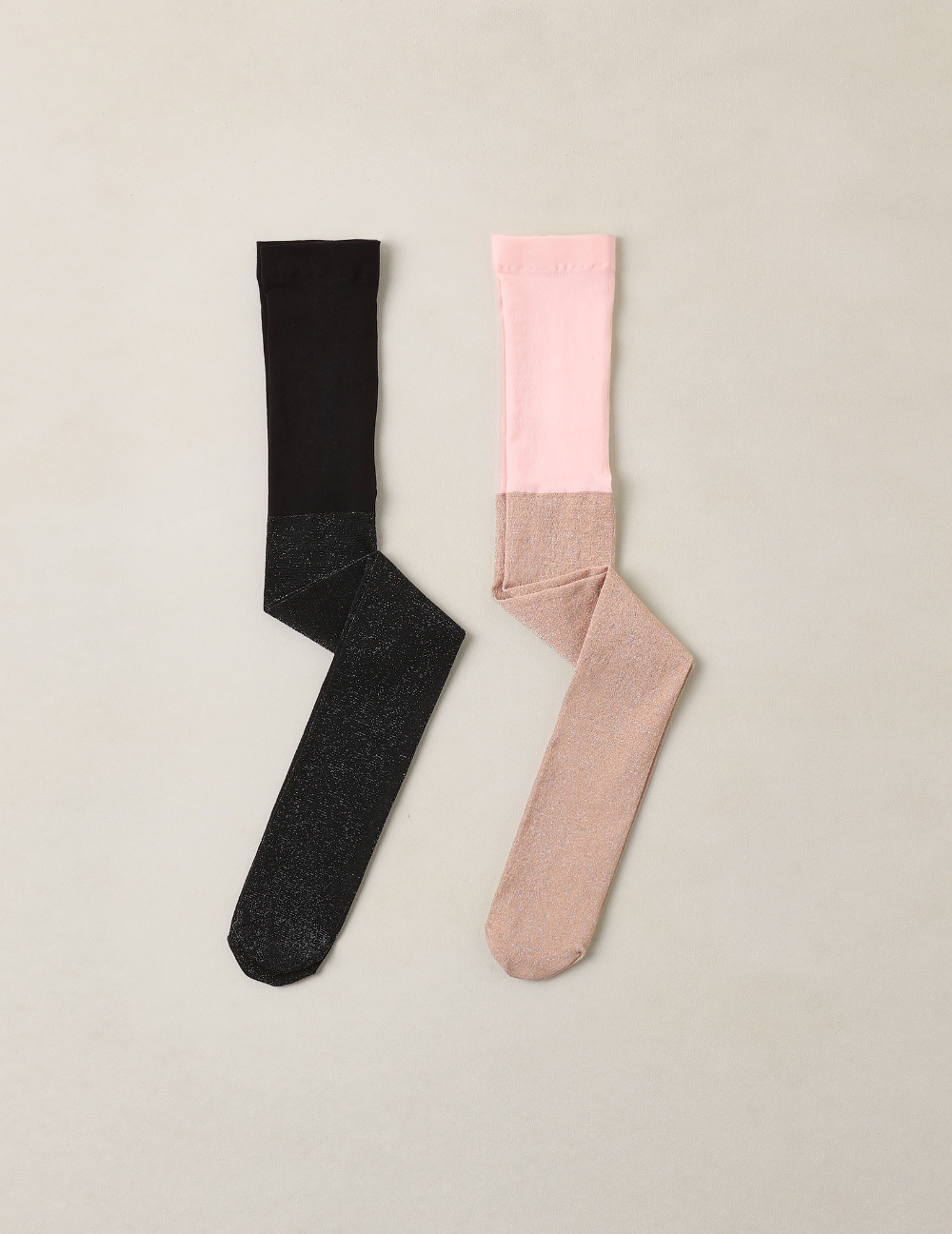 SHIMMER TIGHTS BLACK, BLUSH