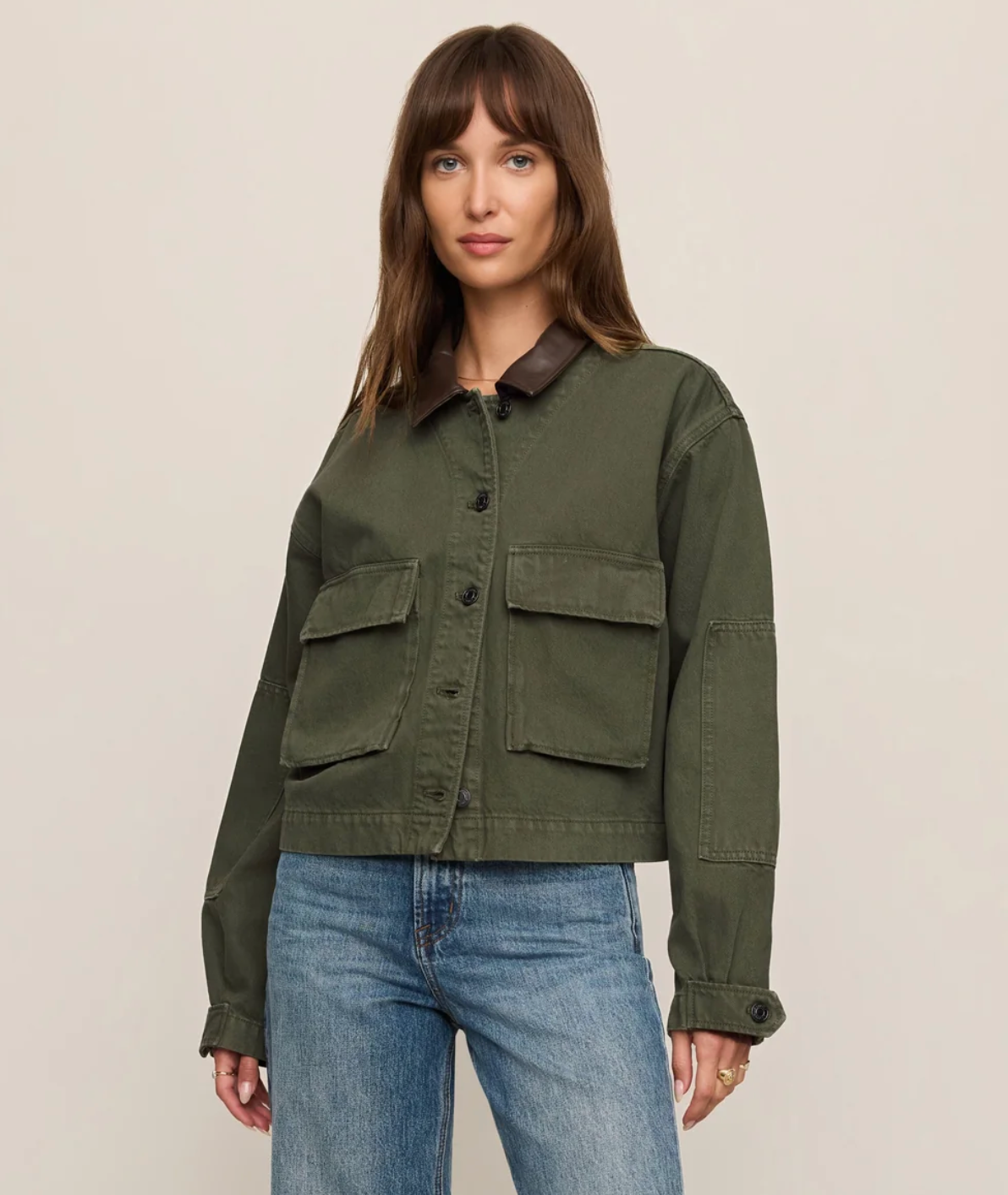 REY CROPPED DENIM CHORE JACKET