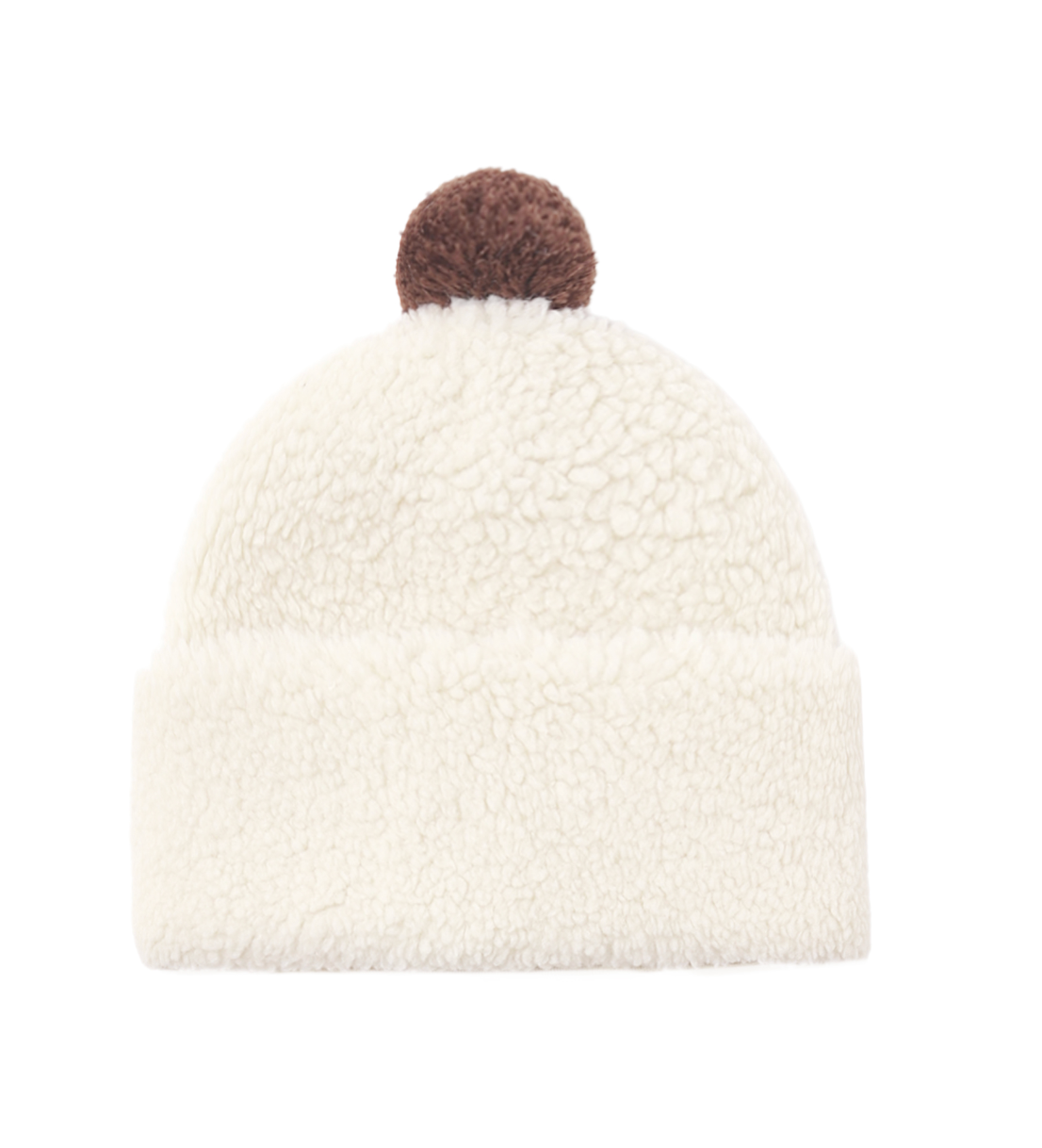 POM SHEARLING BEANIE NATURAL