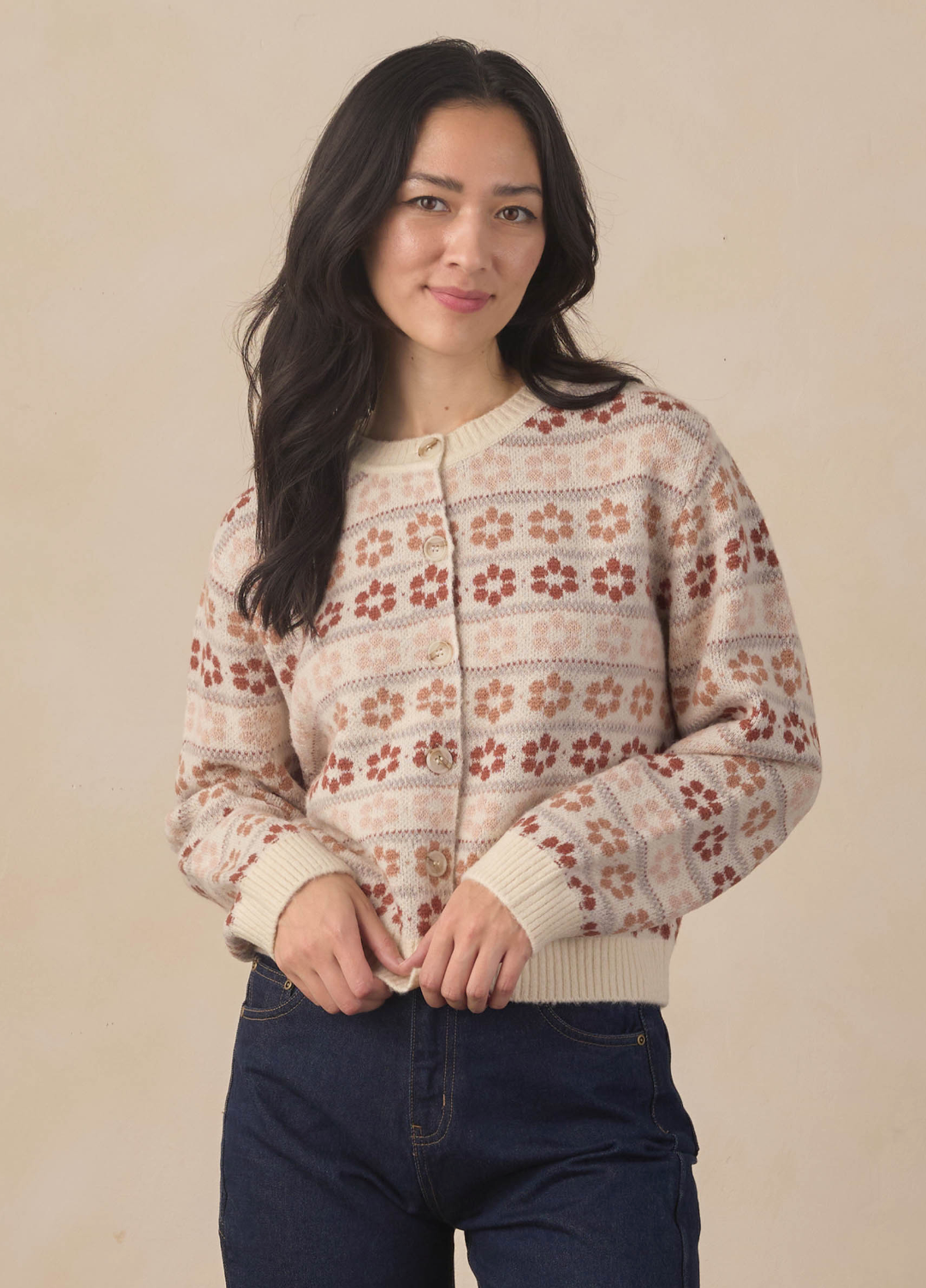 WOMEN'S CHEYENNE CARDIGAN FLOWER FAIR ISLE