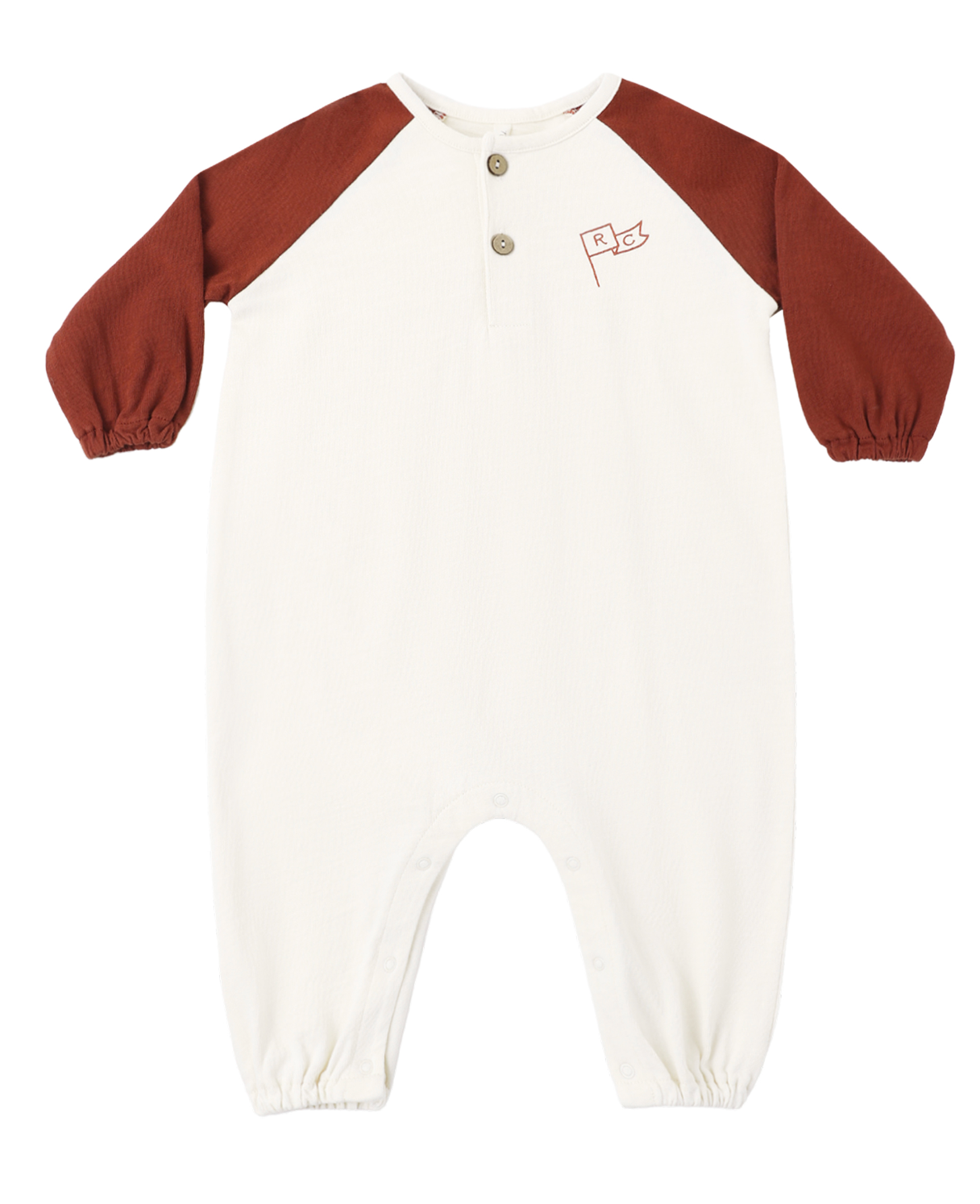 HENLEY JUMPSUIT BRICK COLOR BLOCK