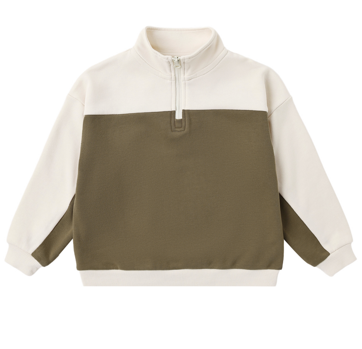 QUARTER ZIP CREW OLIVE