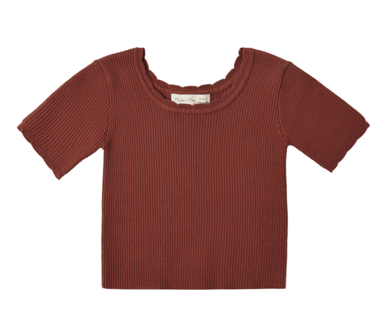 SCALLOP TEE BRICK
