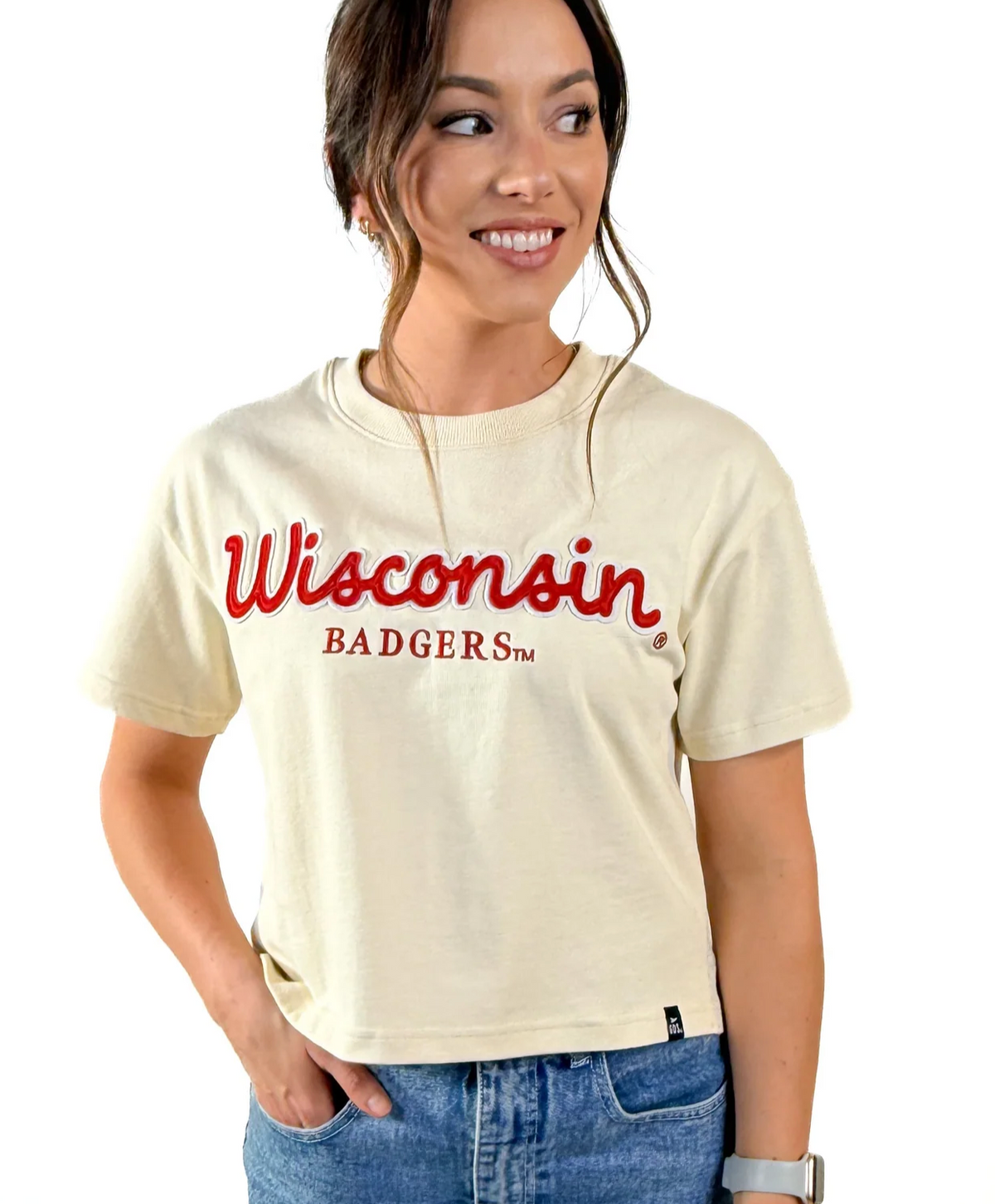 Wisconsin Manhattan Stitch Heavyweight Crop Tee
