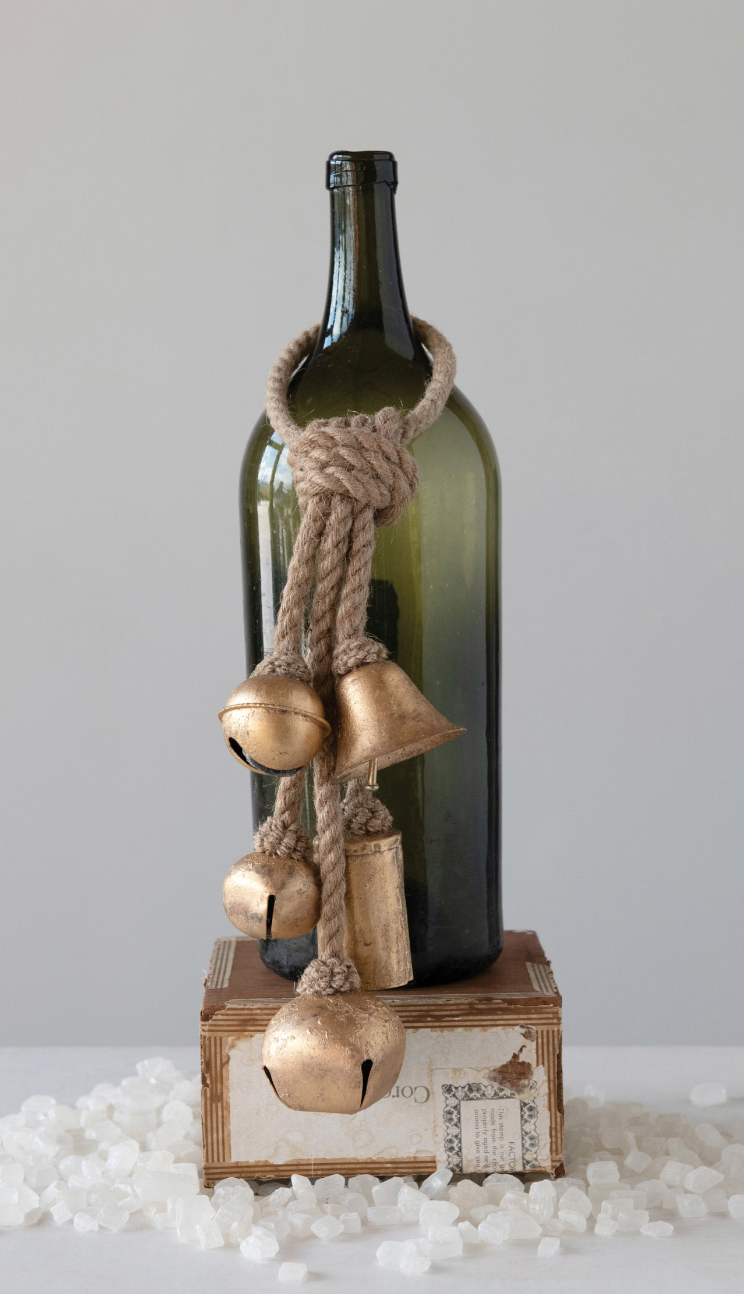 Decorative Metal Bells on Jute Hanger