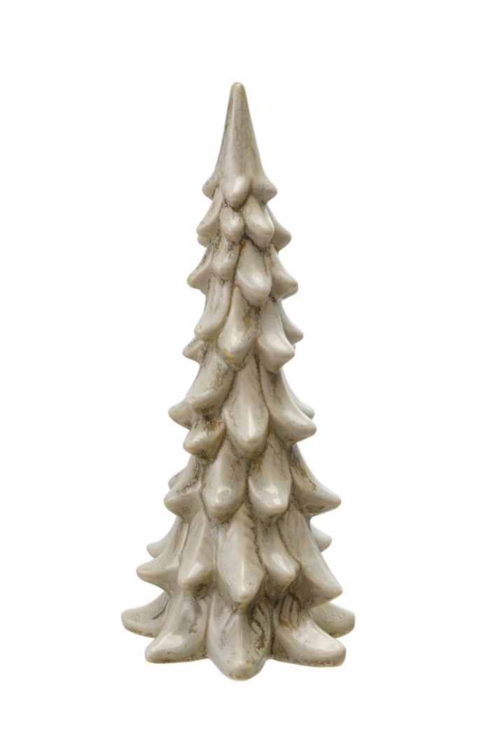 Stoneware Tree, Reactive Glaze, Light Green