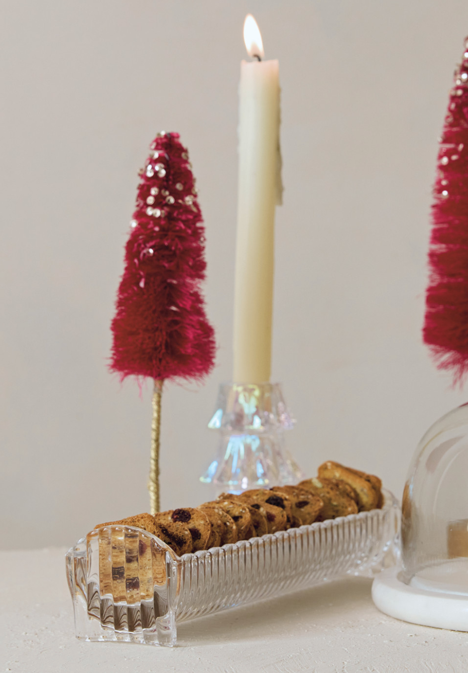 Pressed Glass Scalloped Cracker Dish
