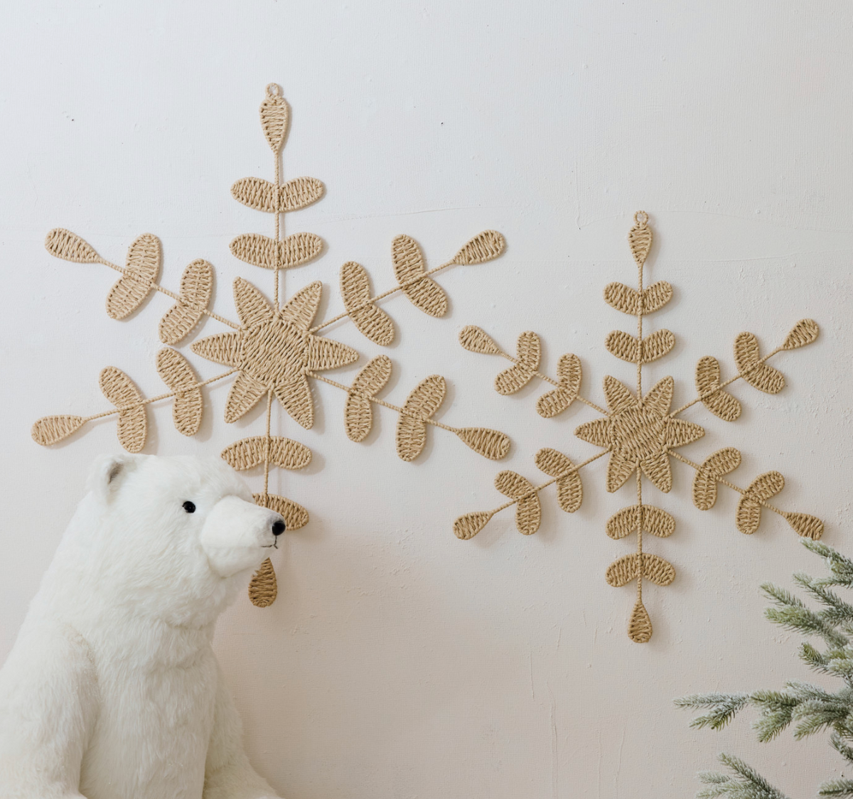 Oversized Woven Paper & Wire Snowflake Ornament