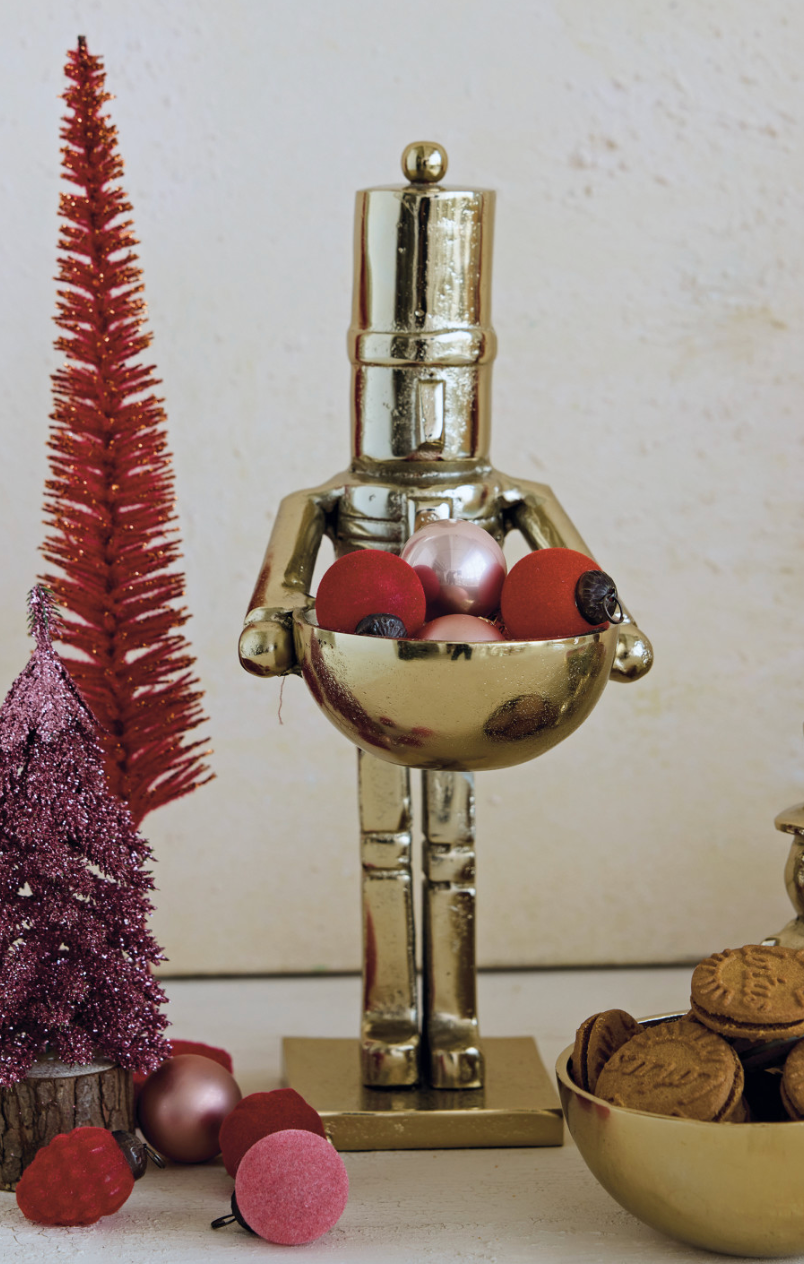 Cast Aluminum Nutcracker Holding Bowl