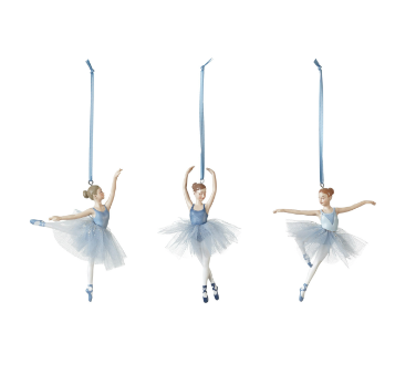 Resin Ballerina Ornament with Blue Tutu