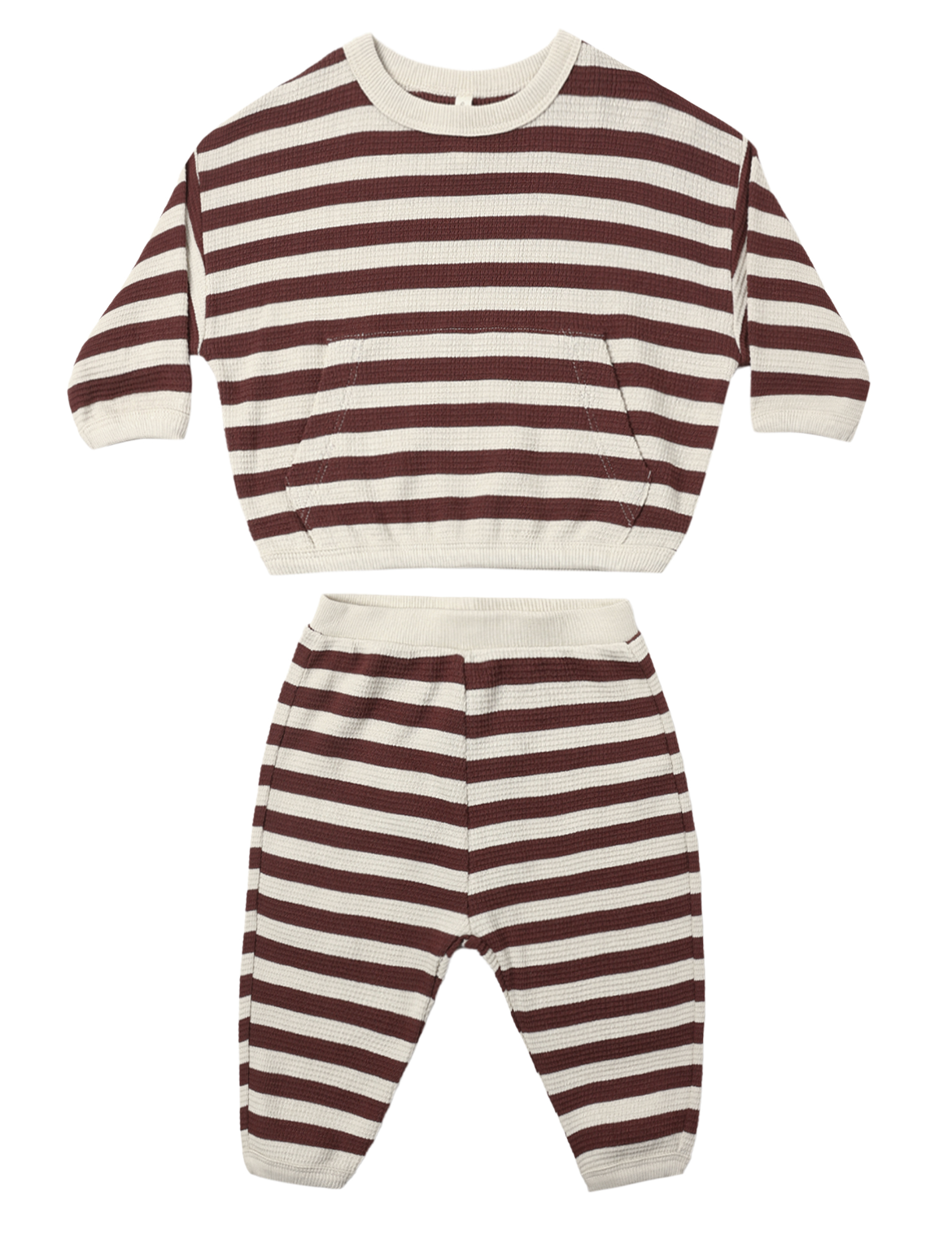 WAFFLE SLOUCH SET BLACK CHERRY STRIPE