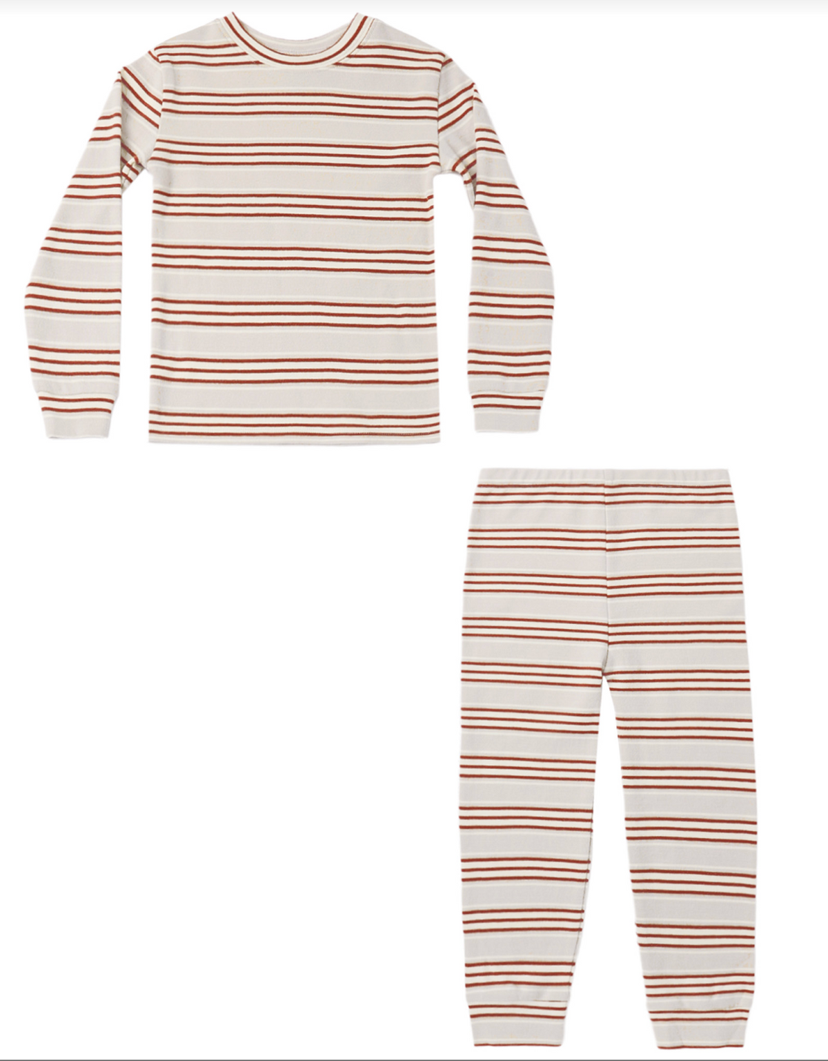 ORGANIC LONG SLEEVE PAJAMA SET HOLIDAY STRIPE