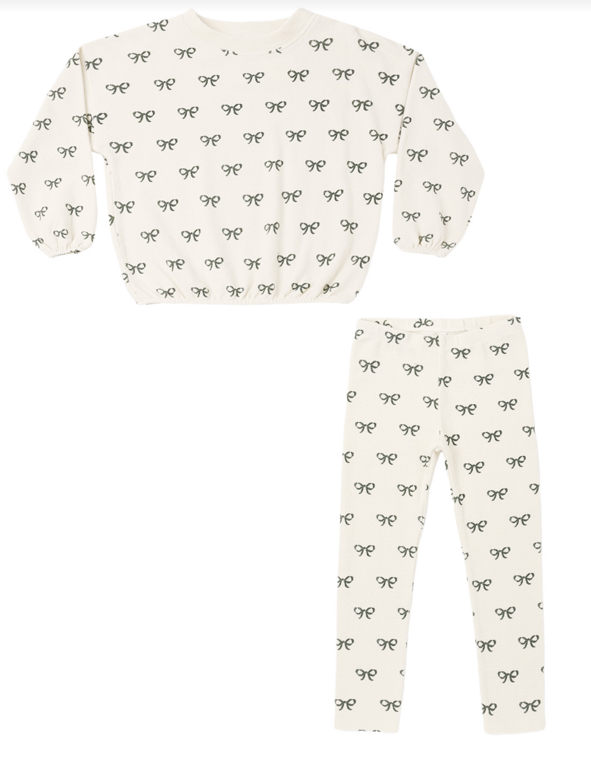 SPONGEY KNIT SET EVERGREEN BOWS